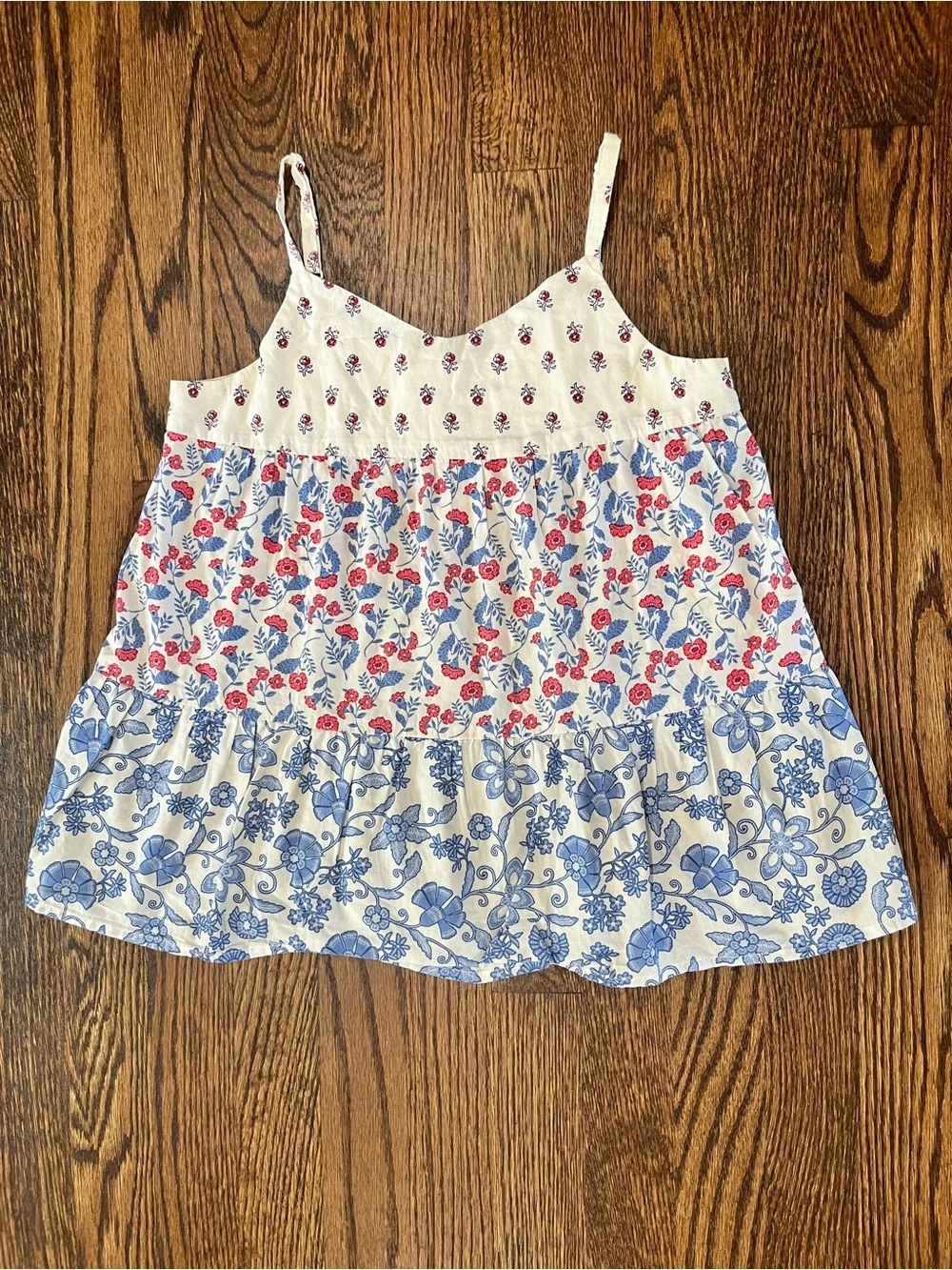 Gap Kids Girls Floral Tiered Cami Tank Top Size L (10) Boho Summer